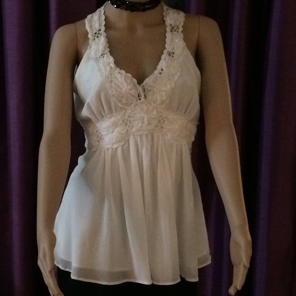 MM Couture by Miss Me White Top, Size M